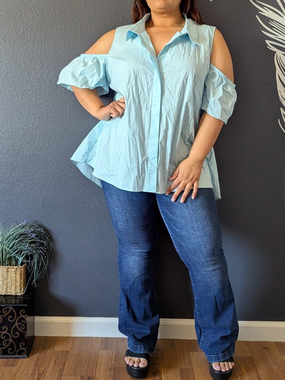 DG2 Diane Gilman Blue Blouse